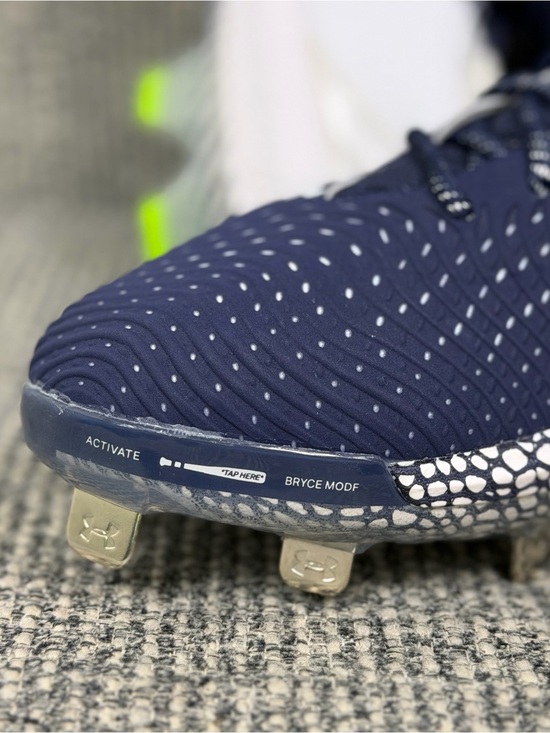Under Armour HOVR Bryce Harper 5 Low ST Cleats Navy 6.5 Metal main image 9